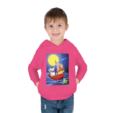 Embarking on a Moonlit Journey Toddler Pullover Fleece Hoodie