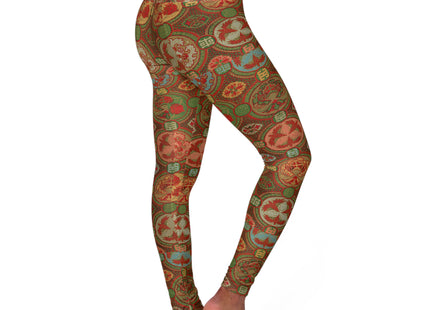 Japanese Fan Pattern by G.A. Audsley High Waisted Yoga Leggings (AOP)