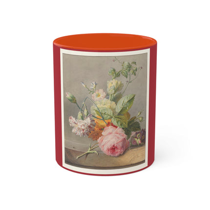Floral Still Life by Georgius Jacobus Johannes van Os Colorful Mugs, 11oz