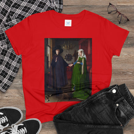 Arnolfini Portrait by Jan Van Eyck Women's Midweight Cotton Tee