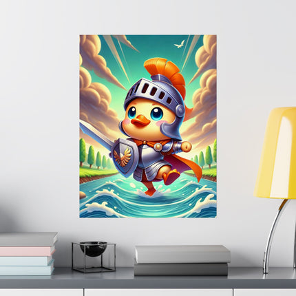 🦆⚔️ Valiant Duck Matte Vertical Poster – Courage, Adventure & Heroic Charm