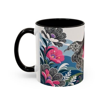 🌸🎀 The Pink Lace Garden Promenade Colorful Mug – Art Deco Fashion Elegance