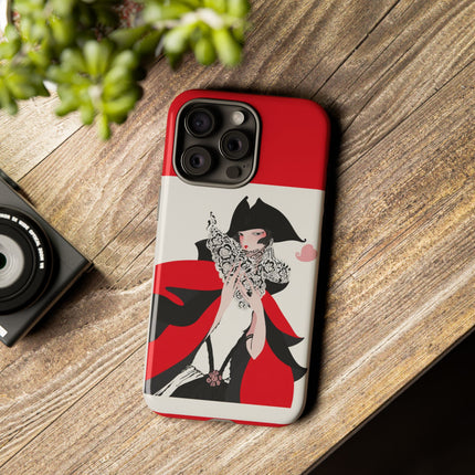 Crimson Masquerade Phone Case – Dramatic Grace & Bold Elegance