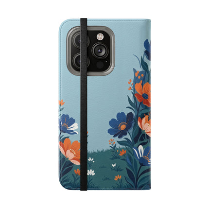🌺🎩 The Lady Of The Grand Flower Garden Flip Case – Art Deco Floral Fantasy