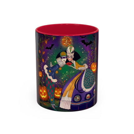 🎭🎃 The Masquerade Beneath The Pumpkin Lantern Colorful Mug – Theatrical Halloween Charm