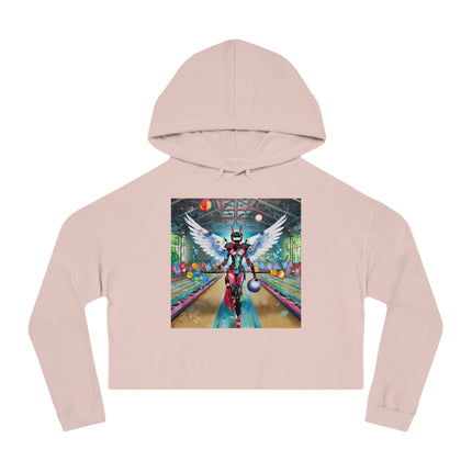 Samurai Robot Angels Cropped Hooded Sweatshirt