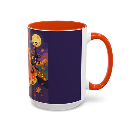 🐈‍⬛🎃 The Black Cat Witch Of Pumpkin Manor Colorful Mug – Whimsical Halloween Charm