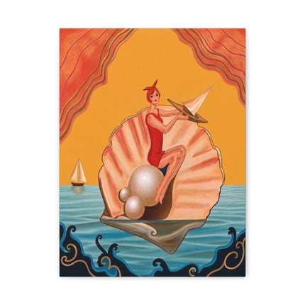 ⛵🦪 The Pearl Shell Sailor Placemat – Art Deco Seaside Fantasy