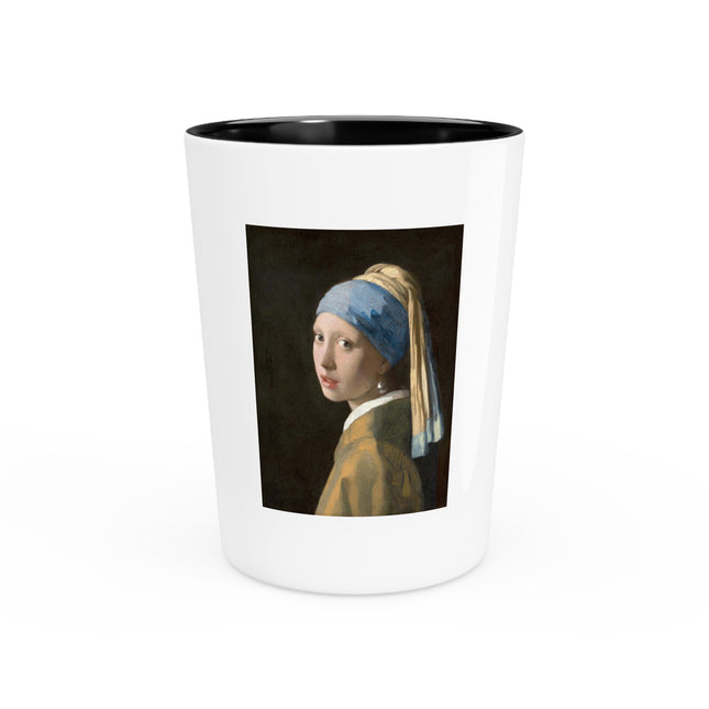 Girl with a Pearl Earring by Johannes Vermeer Ceramic Shot Glass
