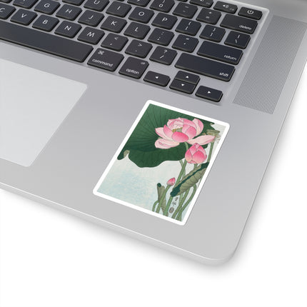 Blooming Lotus Flowers by Ohara Koson Kiss-Cut Stickers (4 Sizes)