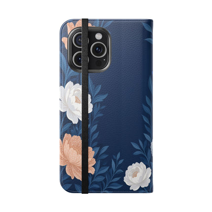 🌙🌸 The Lady Of The Moonlit Flowers Flip Case – Art Deco Floral Reverie