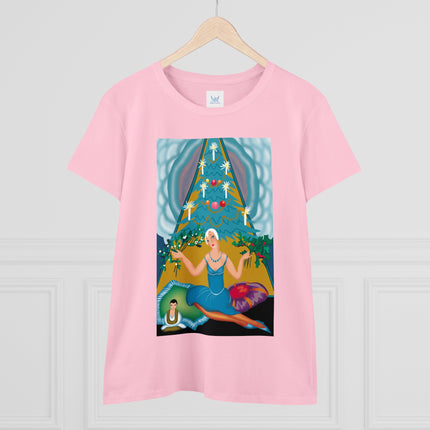 Art Deco Christmas Elegance Women's Midweight Cotton Tee