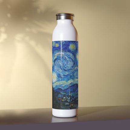 The Starry Night by Vincent Van Gogh Slim Water Bottle