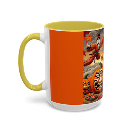 Halloween Rabbit’s Kabuki Jack-o’-Lanterns Colorful Mugs (11oz, 15oz)