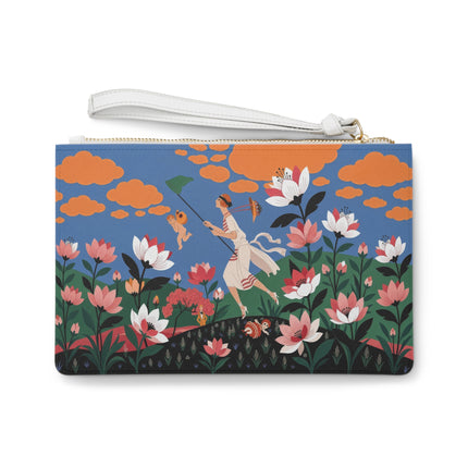 🪁🌺 The Lady Of The Flying Garden Clutch Bag – Art Deco Floral Fantasy