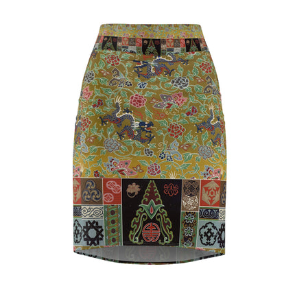 Chinois et Japonais 2 by Auguste Racinet Women's Pencil Skirt (AOP)