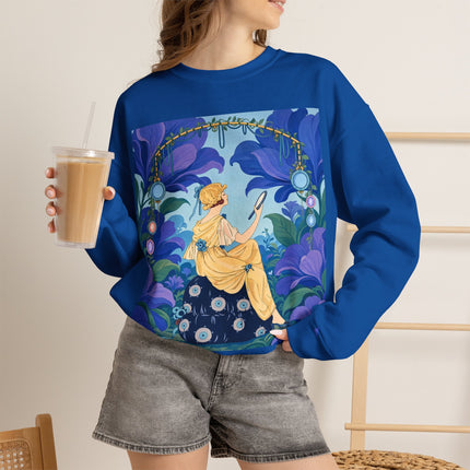 🪞🌺 The Enchanted Garden Mirror Crewneck Sweatshirt – Art Deco Fashion Whimsy