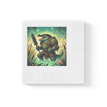 Swamp Tyrant White Coined Napkins
