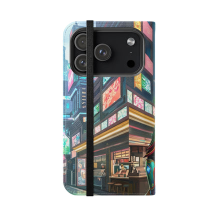 🐆🦜 Cybernetic Duets Flip Case – Neon Elegance & Digital Harmony