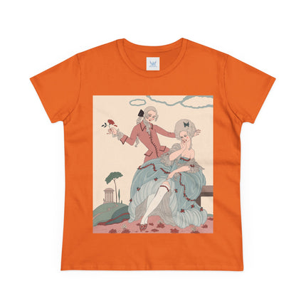 🌹🎀 The Rose Garden Courtship Cotton Tee – Art Deco Romantic Fashion