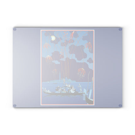 Fireworks in Venice by George Barbier Glass Cutting Board