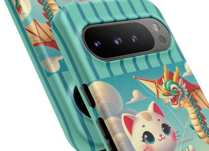 Geisha Kitten and the Dragon Kite Phone Cases