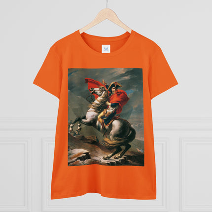 Napoleon Crossing the Alps by Jacques-Louis David Women's Midweight Cotton Tee