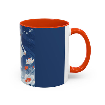 ❄️⛸️ The Winter Skater’s Flight Colorful Mug – Art Deco Floral Fantasy