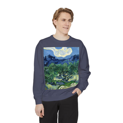 Olive Trees by Vincent Van Gogh Garment-Dyed Sweatshirt