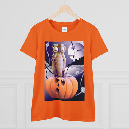 The Startled Pumpkin Women's Midweight Cotton Tee