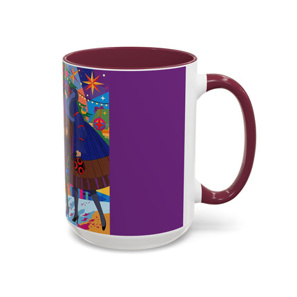 🎄✨ Christmas Among The Twinkling Trees Colorful Mug – Art Deco Holiday Fantasy