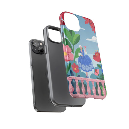 🌺🪭 The Lady Of The Grand Flower Terrace Phone Case – Art Deco Garden Elegance