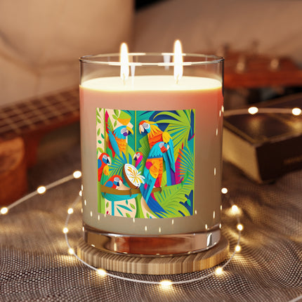 Colorful Macaws Scented Candle - Full Glass, 11oz - The White Tea & Fig, The Lavender & Sage, and The Ocean Mist & Moss