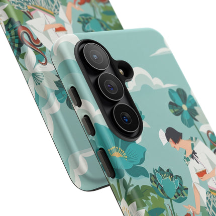 🐉🌿 The Dragon Keeper Phone Case – Art Deco Floral Fantasy
