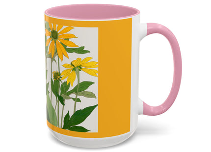Clerodendrum & Rudbeckia Flower by Tanigami Kônan Colorful Mugs (11oz, 15oz)