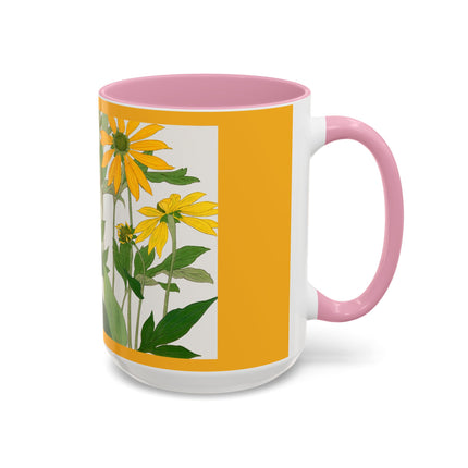 Clerodendrum & Rudbeckia Flower by Tanigami Kônan Colorful Mugs (11oz, 15oz)
