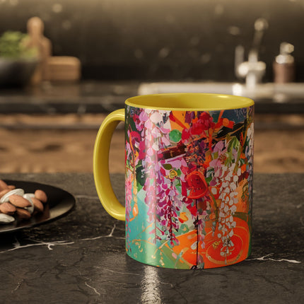 Golden Wisteria Elegance Colorful Mugs (11oz, 15oz)