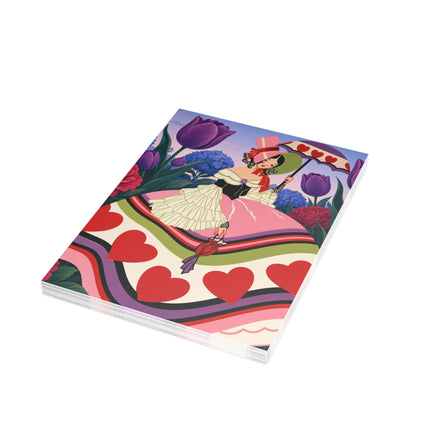 ❤️☂️ The Heart Parasol Promenade Postcards With Envelopes – Art Deco Floral Romance