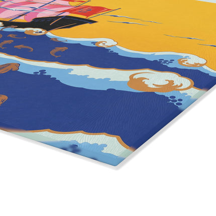 Golden Seas and Whimsical Dreams Glass Cutting Board