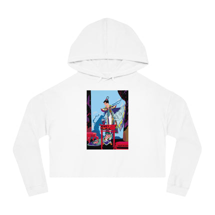 A Visual Journey by Umberto Brunelleschi Women’s Cropped Hooded Sweatshirt