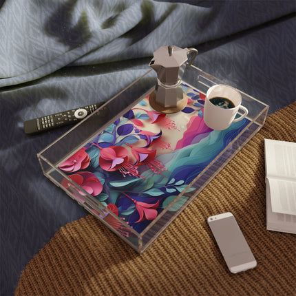 Brilliantly Colorful Fuchsia Acrylic Serving Tray