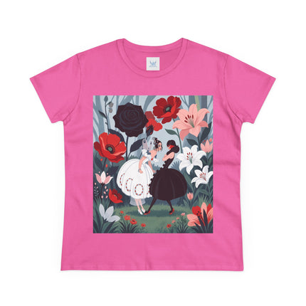 🌹🖤 The Midnight Rose Garden Cotton Tee – Art Deco Floral Fashion