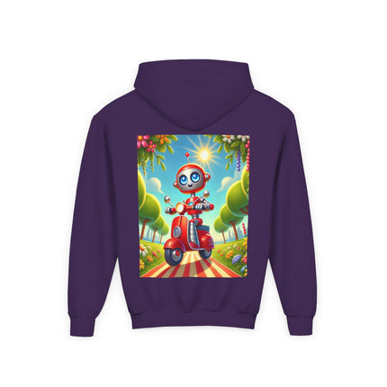 The Traveling Robot Youth Hooded Sweatshirt – Adventure, Curiosity & Playful Discovery