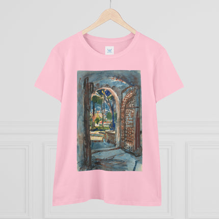 Gate in S. Miniato by Martin Monnickendam Women's Midweight Cotton Tee