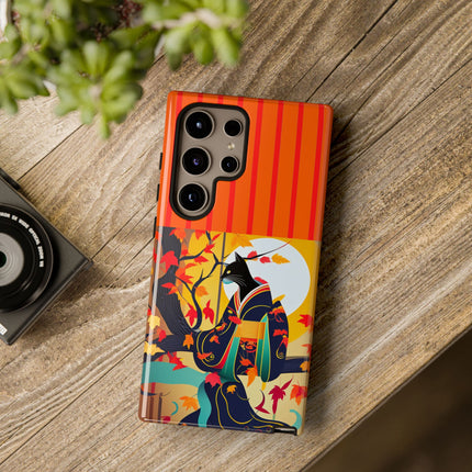 Black Cat in Kimono Phone Cases