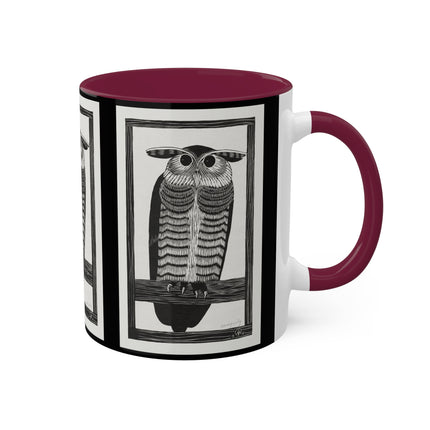 Horned Owl by Samuel Jessurun de Mesquita Colorful Mugs, 11oz