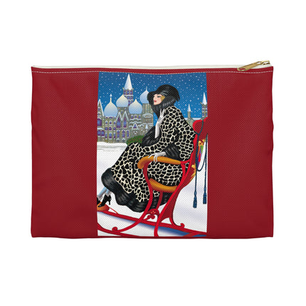 Elegant Winter Woman in Sleigh Accessory Pouch