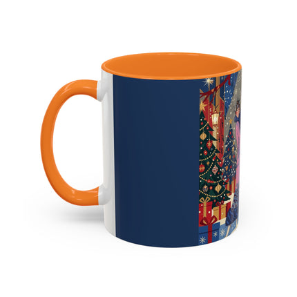 🎩🎄 Christmas Eve Promenade Colorful Mug – Art Deco Holiday Elegance