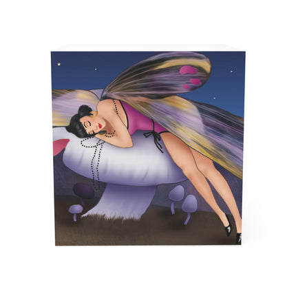 Slumbering Fairy on a Mushroom Note Cube