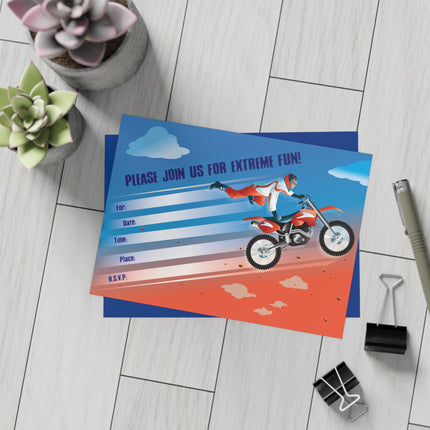 Thrills in the Air Party Invitation! Bundles of 10, 30, 50 Pieces Available (envelopes included)